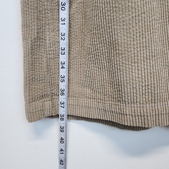 Nordstrom Corduroy Maxi Skirt Size L Tan Back Slit Neutral Grandma Lagenlook - Picture 12 of 14